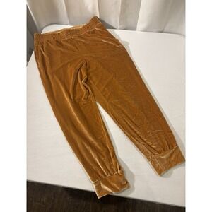 Fabletics Gold Crushed Velour Velvet Joggers Women Large Y2K Lounge